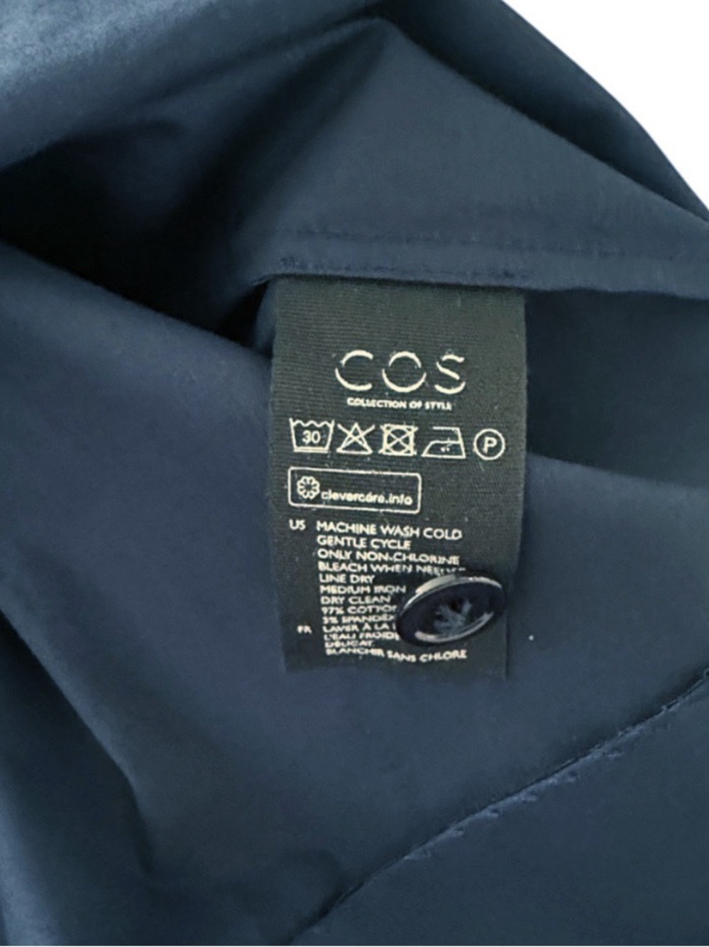 COS Boat Neck Top Navy Blue Sz 4 - Picture 3 of 4